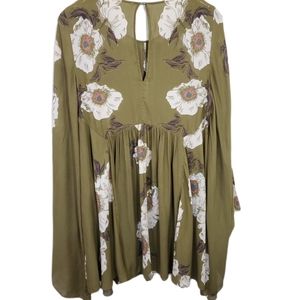 Free People Key Hole balloon sleeve Tunic dress